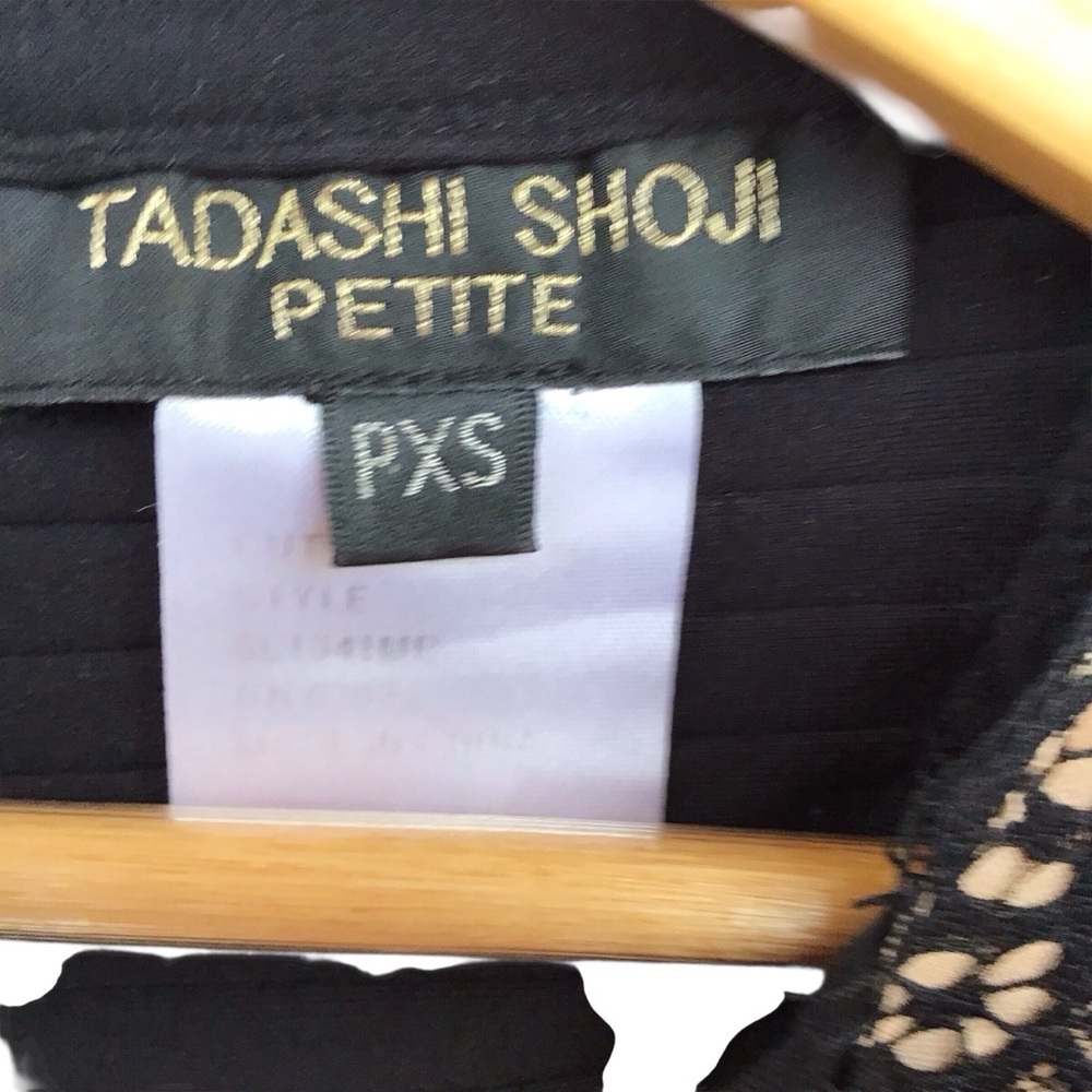 Tadashi Shoji Pintuck Jersey and Lace 3/4 Sleeve Dress in Black Nude $338 - Picture 9 of 9